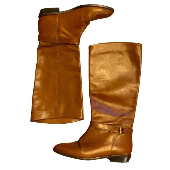 Etienne Aigner Shelby Chestnut Brown Leather Classic Riding Boots Size 6 M - Picture 6 of 15